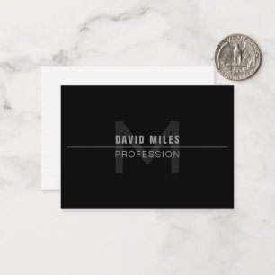 Carte De Correspondance Nom professionnel moderne Dark Grey