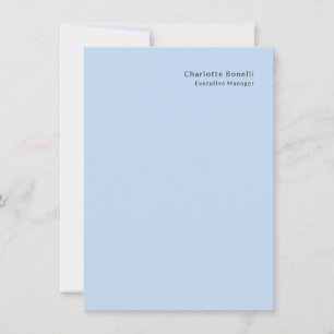Carte De Correspondance Nom Professionnel Moderne Minimaliste Bleu