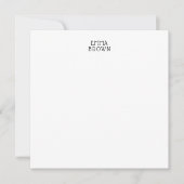 Carte De Correspondance Nom professionnel moderne noir blanc personnalisé (Devant)