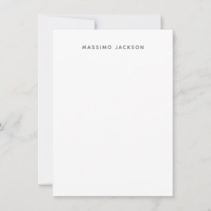 Carte De Correspondance Nom propre Minimaliste Moderne Simple Noir Blanc