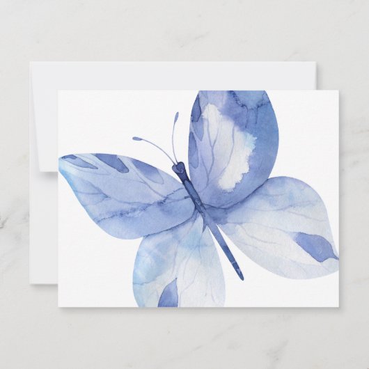 Carte De Correspondance Nom simple du papillon bleu (Dos)