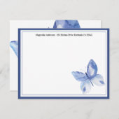 Carte De Correspondance Nom simple du papillon bleu (Devant / Derrière)