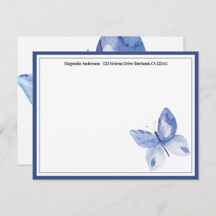 Carte De Correspondance Nom simple du papillon bleu