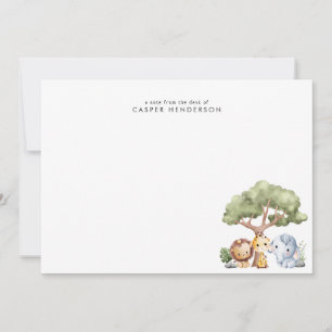 Carte De Correspondance Noms d'animaux mignons de safari de la jungle pour