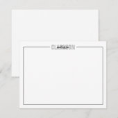 Carte De Correspondance Noms de chevauchement classiques simples bordés (Devant / Derrière)