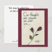 Carte De Correspondance Nos pensées et nos prières disant roses (Devant / Derrière)