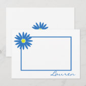Carte De Correspondance Note bleue Merci marguerite (Devant / Derrière)