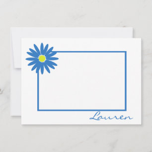 Carte De Correspondance Note bleue Merci marguerite