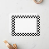Carte De Correspondance Note Card-Black & White Checkers (Devant/Arrière en situation)