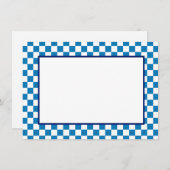 Carte De Correspondance Note Card-Blue & White Checkers (Devant / Derrière)