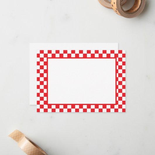 Carte De Correspondance Note Card-Checkers (Devant/Arrière en situation)