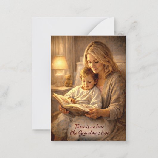Carte De Correspondance Note Card Grandma Reading To Child  (Devant)