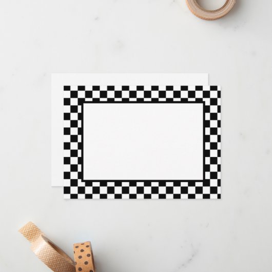 Carte De Correspondance Note Cartes-noir et blanc (Devant/Arrière en situation)