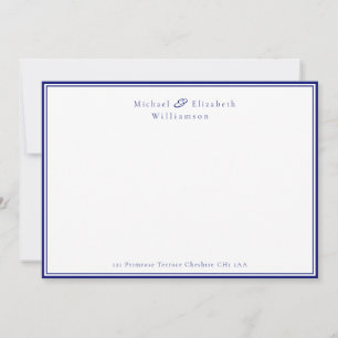 Carte De Correspondance Note de correspondance du couple bleu de la marine