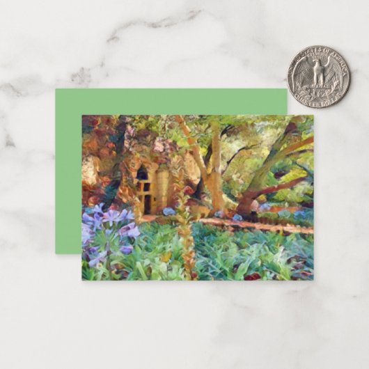 Carte De Correspondance Note de jardin secrète (Devant/Arrière en situation)