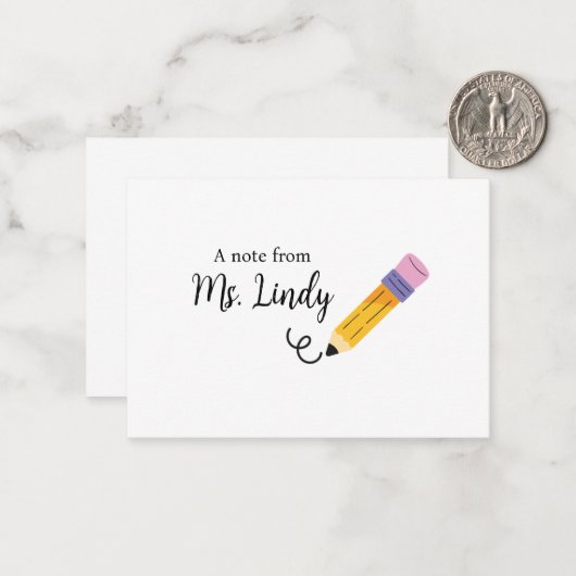 Carte De Correspondance Note de l'enseignant (Devant/Arrière en situation)