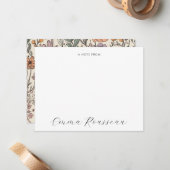 Carte De Correspondance Note de script Fleur sauvage aquarelle de (Devant/Arrière en situation)