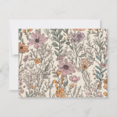 Carte De Correspondance Note de script Fleur sauvage aquarelle de (Dos)