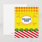 Carte De Correspondance Note Plat Merci du Carnaval français (Devant / Derrière)