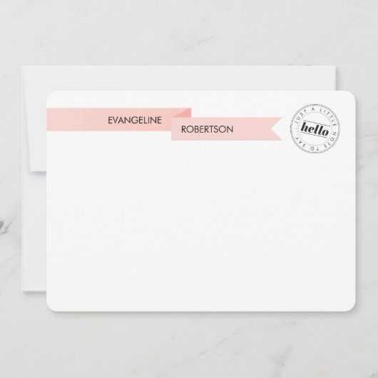 Carte De Correspondance Note sur le ruban rose (Devant)