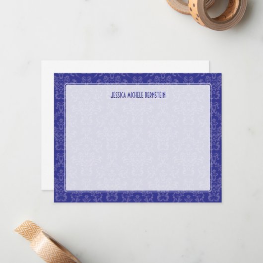 Carte De Correspondance Note Violet Damas (Devant/Arrière en situation)