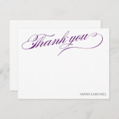 Carte De Correspondance Notes de Merci violet (Devant / Derrière)