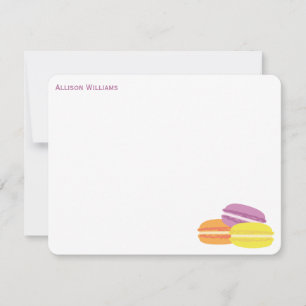 Carte De Correspondance Notes mignonnes de Merci de Macarons de Français