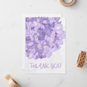 Carte De Correspondance Notes plates du Merci d'art floral pourpre (Devant/Arrière en situation)