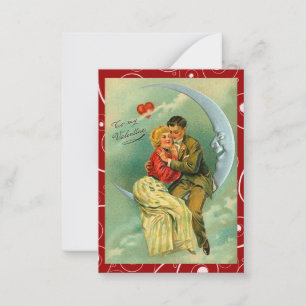 Carte De Correspondance Notes vintages d'amour de Valentine de lune