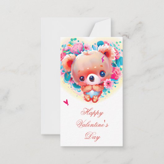 Carte De Correspondance Nounours d'ours valentin mignons (Devant)