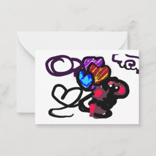 Carte De Correspondance Nounours valentin en peluche
