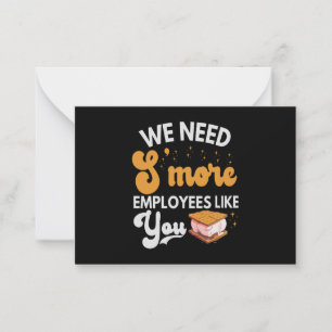 Carte De Correspondance Nous avons besoin de S'more Employés comme Vous Dr