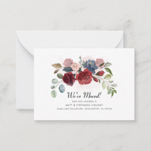 Carte De Correspondance Nous avons déménagé Nouvelle Adresse Floral Modern