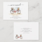 Carte De Correspondance Nous avons déplacé Boho Chic Red Bicycle Moving (Devant / Derrière)