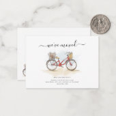 Carte De Correspondance Nous avons déplacé Boho Chic Red Bicycle Moving (Devant/Arrière en situation)