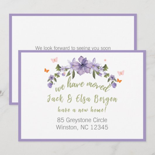 Carte De Correspondance Nous Avons Déplacé Une Nouvelle Adresse (Devant / Derrière)