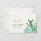 Carte De Correspondance Nous Déplaçons Aquarelle Cactus Changement D'Adres (Dos)