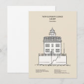 Carte De Correspondance Nouveau phare London Ledge - Connecticut - SBD (Devant / Derrière)