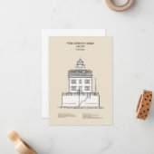 Carte De Correspondance Nouveau phare London Ledge - Connecticut - SBD (Devant/Arrière en situation)