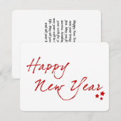 Carte De Correspondance nouvelle année heureuse (Devant / Derrière)