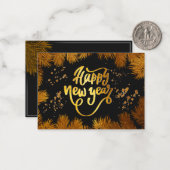 Carte De Correspondance Nouvelle Année Pin Or Élégant Fête d'Entreprise (Devant/Arrière en situation)