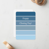 Carte De Correspondance Nouvelle Maison Fermer Félicitations Blue Paint Ch (Devant/Arrière en situation)