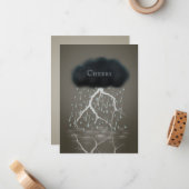 Carte De Correspondance Nuage de pluie tempétueuse et Sepia éclair Personn (Devant/Arrière en situation)