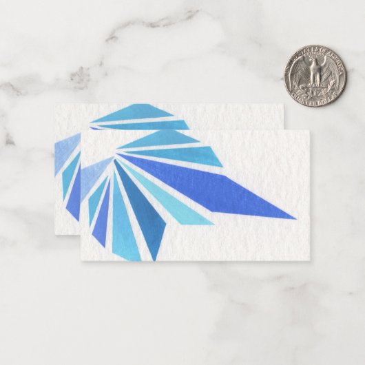 Carte De Correspondance Nuances de triangles bleus (Devant/Arrière en situation)