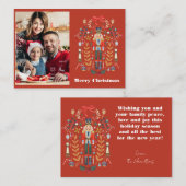 Carte De Correspondance Nutcracker Photo Christmas Winter Grey Card (Devant / Derrière)