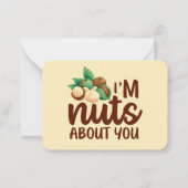 Carte De Correspondance Nuts About You Funny Pun mignon Saint-Valentin (Devant)