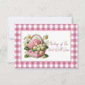 Carte De Correspondance Obtenez Bien Bientôt Panier Fleur Rose En vichy (Devant)