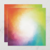 Carte De Correspondance Oeuvre Abstraite Rouge Jaune Orange Bleu Vert (Devant / Derrière)
