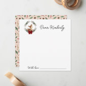 Carte De Correspondance Oh Deer hiver verdure Baby shower temps Capsule (Devant/Arrière en situation)