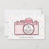 Carte De Correspondance Oh, Snap ! Caméra Pastel Rose (Devant)